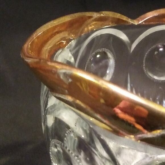 Vintage EAPG Bartlett and Collins Cream n Sugar Set in St. Genevieve 18k Gold - Picture 13 of 15